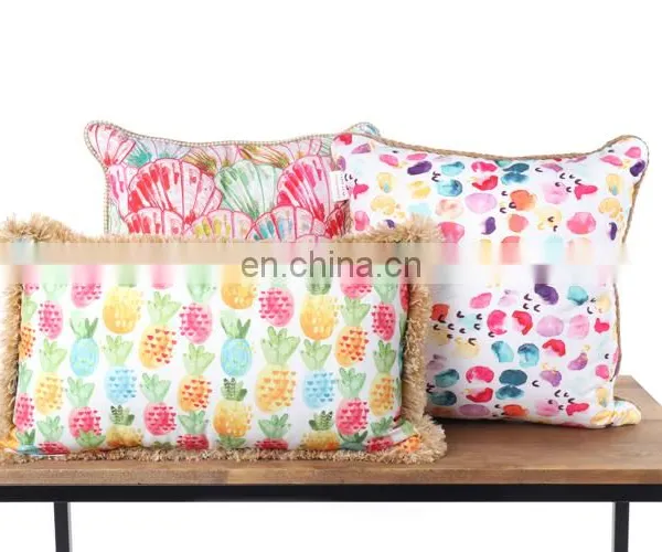 Summer Fruit Yellow Lemon Leaf Pillow Cover Waterproof Outdoor Cushions Home Decorative Cotton Linen 18x18Inch photo-7