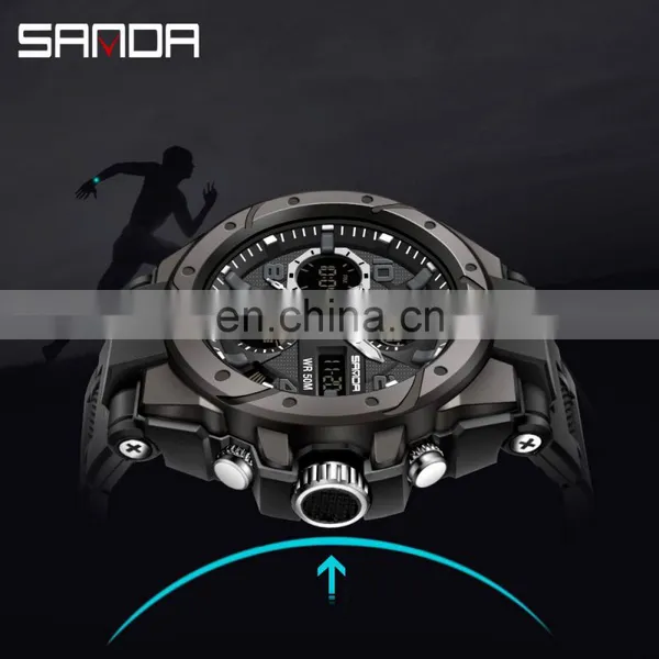 Sanda 6008 Relogio Masculino Sport Men's Watches Luminous Waterproof Analogue Digital Watches Men'S photo-4