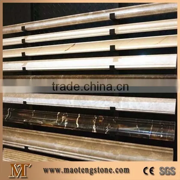 Chinese Manufacture Latte Beige Marble Bullnose Molding ,Border Decos for Wall photo-2
