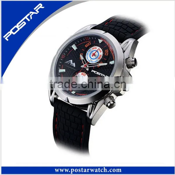 Mens Vintage Luxury Custom Western Sports Military Full Stainless Steel 5ATM Water Resistant Leather Wrist Watches photo-3