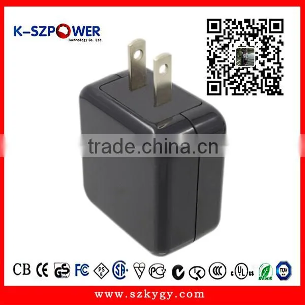 2016 G-series 10W K- 052000 ac dc Switching Wall Plug UL Listed US Plug 5v 2ausb Charger With CE UL