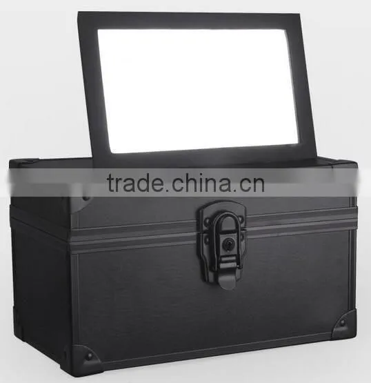 High Quality Black Aluminum Makeup Artist Vanity Case, Cosmetic Jewelry Storage Box, Beauty Box Makeup Vanity Case Bag photo-4