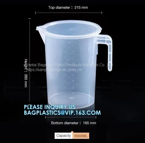 Factory Custom Logo Lab Graduated Plastic Measuring Cup/Jug With Handle, Laboratory Good Price 500ml 1000ml Plastic Measuring photo-2