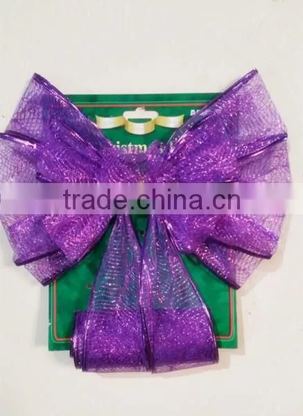 2016 Wedding Card Decorate With Large Printed Organza Ribbon Bow Tie photo-5