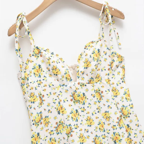 2025 Summer New Design Fashionable Flower Printed Strap Dress photo-3
