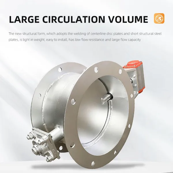 Pneumatic Square Round Ventilation Damper Industrial Flue Gas Butterfly Valve For Air Purification Equipment photo-5