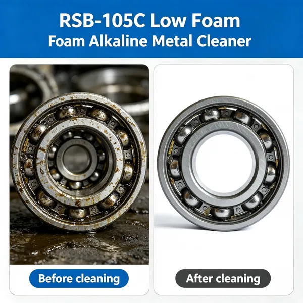 RSB‑103C Low‑Foam Rust‑Inhibiting Metal Cleaner, Industrial Metal Cleaner Degreaser Solution for Ferrous Metal Oil Cutting Fluid Dust Remova