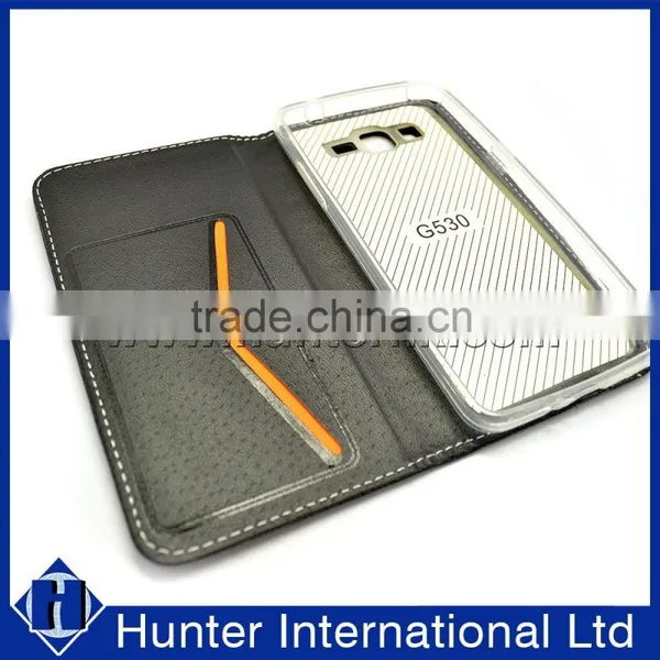 Rhombus Pattern PU Leather Case For Samsung G530 photo-2