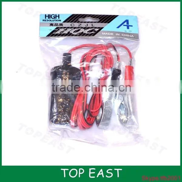12V/24V Cigarette Lighter Socket With Alligator Clips Cables Have Fuse - Black + Red photo-4