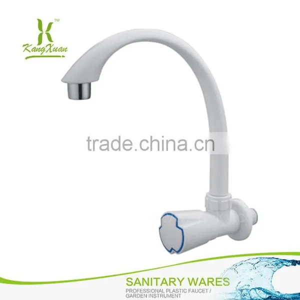 Wall Mounted White Kitchen Faucet Single Cold ABS Water Tap photo-6