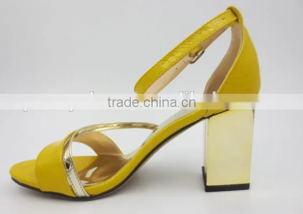 Latest New High Class Middle Heel Ankle Strap Buckle Women Sandals photo-5