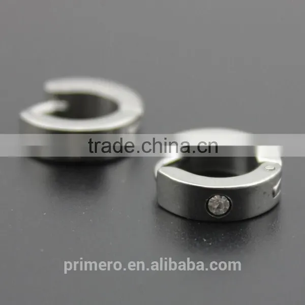 4MM Smooth Filled Shiny Cubic Zircon Fashion Stainless Steel Hoop Earring Jewelry photo-2