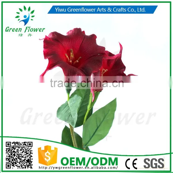 Greenflower 2016 Wholesale Real Touch Latex PU China Artificial Flowers Datura for Wedding Decoration photo-2