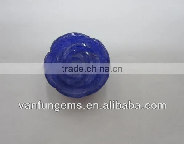 Natural Semi-precious Jewelry Stone Hand Carved Rose Flower For Ring photo-4