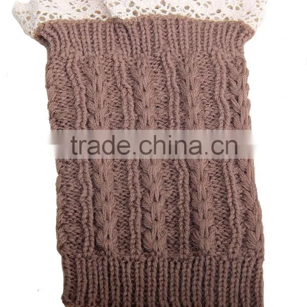Trendy 2014 Winter Knit Lace Women Crochet Boot Cuffs photo-3
