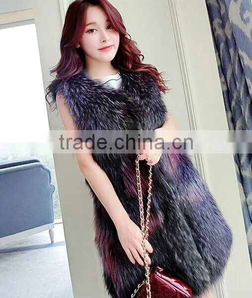 Wholesale Stylish Genuine Real Raccoon Fur Vest for Women photo-4