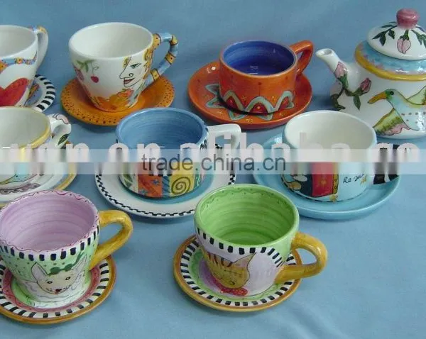 Ceramic Coffee Mug, Cup and Saucer