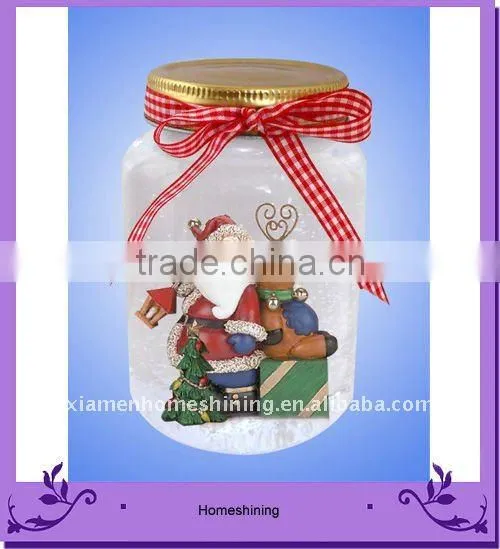 Jar Christmas Snow Globe for Decoration
