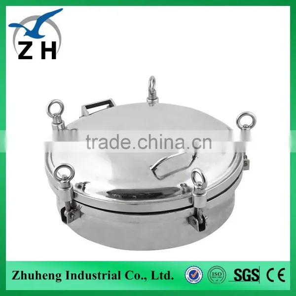 High Quality Food Grade Fuel Tanker Stainless Steel Manhole Cover photo-2
