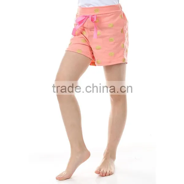2016 High Quality Wholesale Cotton Girl's Boutique Gold Dot Shorts Pants photo-6