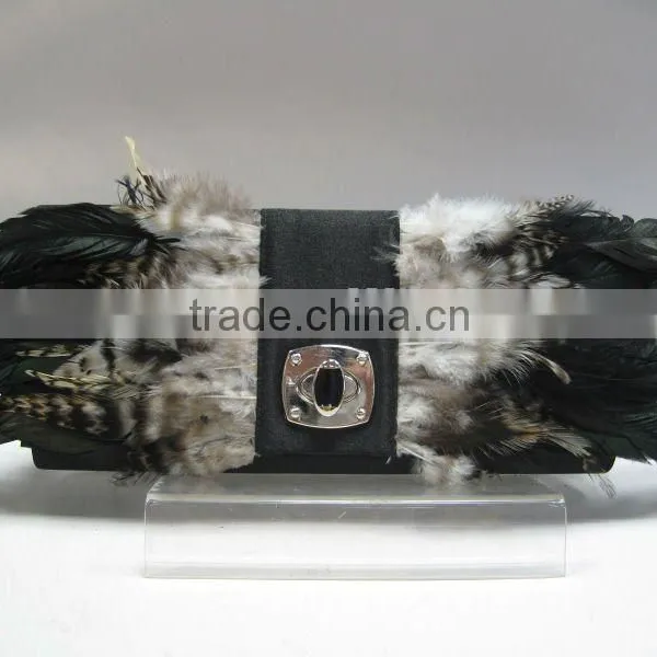 Peacock Feather Evening Clutch Bag