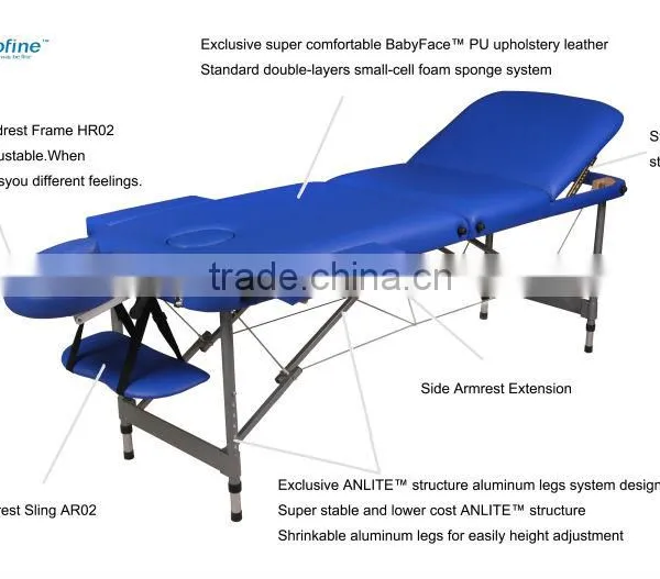 Acrofine Professional SPA Facial Bed Shampoo Massage Bed Blue Aluminium Massage Table photo-2