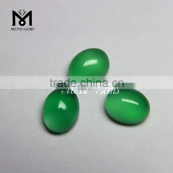 Cabochon Loose Gemstone Green Oval Agate photo-3