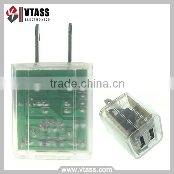 High Quality Factory Price 2.0 Quick Charger 2.1A 5V Flashing Light Usb Charger for Samsung Galaxy S6 S7 Wall Usb Adapter