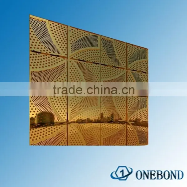 3mm Gold Aluminium Perforated Decorated Wall Panel
