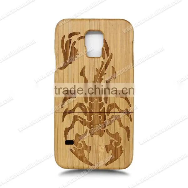 Comstom Beautiful Design Wood Cell Two Parts Case for Samsung Cover for Samsung s5 photo-4