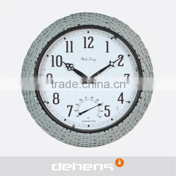 DEHENG Plastic Rattan Garden Vintage Wall Clock photo-3
