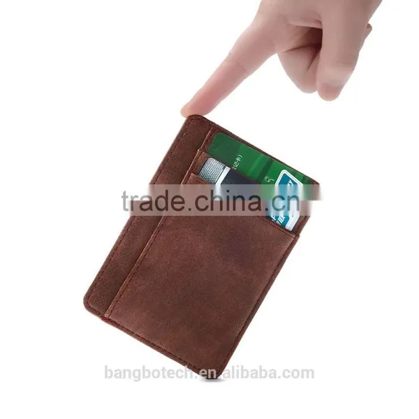 Factory Wholesale Leather Card Case With Money Compartment Credit Card Bag photo-3