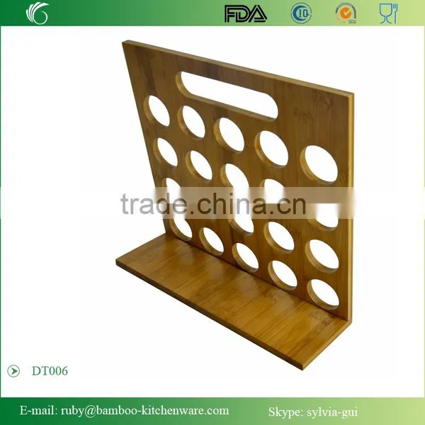 DT006/Bamboo Wood Spice and Peper Shakers Rack Wall Stand Holder Easy Caring photo-2