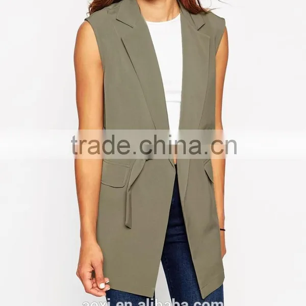 Plain Dyed Belt Waist Simple Style Fashioal Girl Charming Coat photo-4
