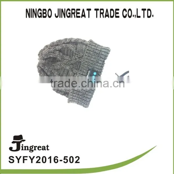 Knitted Wireless Knit Hat Music Cap Fold Blue Tooth Beanie Hat With Headphone