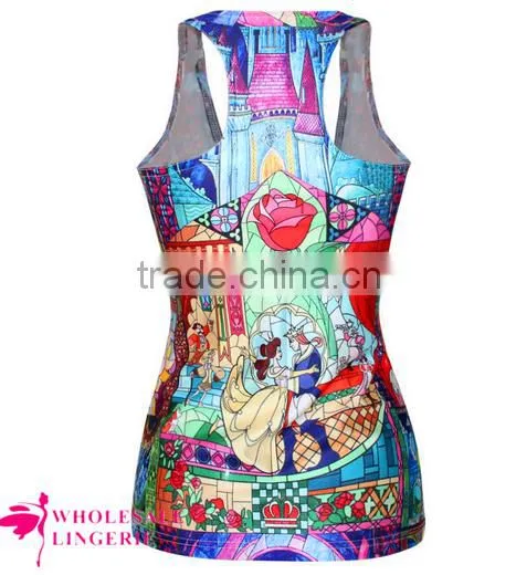 2015 Women's Flying Balloon House Printed Summer Custom Print Tank Top photo-5