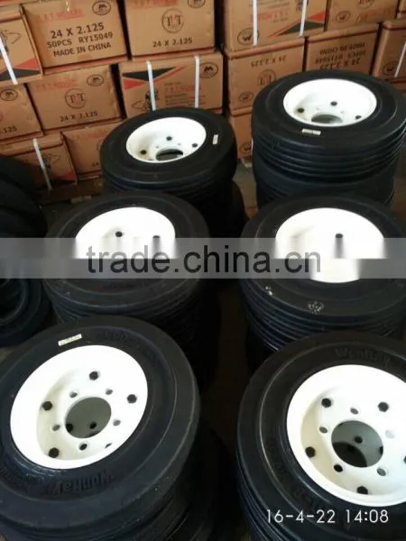 Airport Luggage Trolley Small Coloured Solid Tires 4.00-8 Wheel 3.75 Rims Tyre photo-6