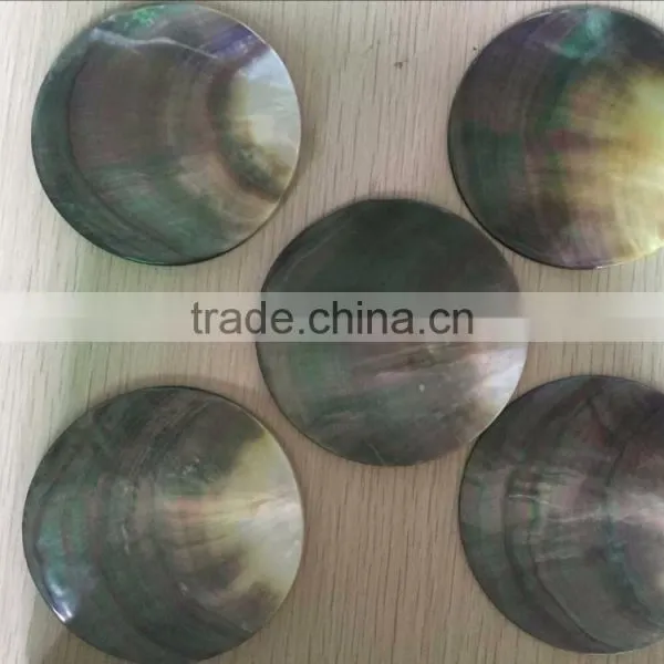 Polished Black Lip Mother of Pearl Shell Disc photo-2