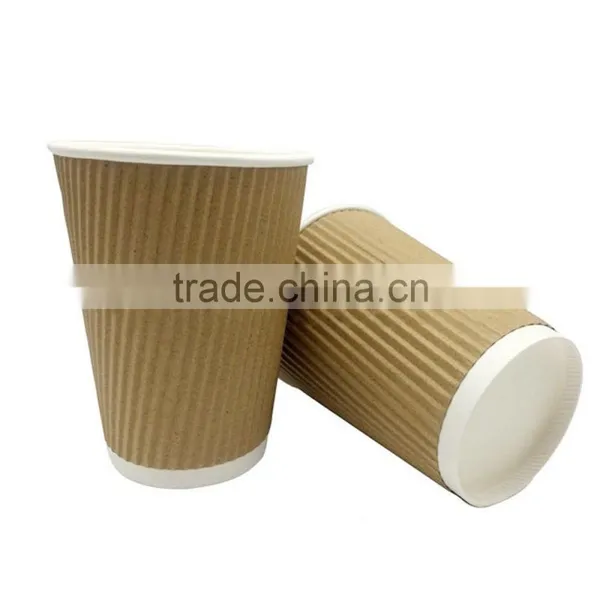 7oz 6.5oz 200ml Double Wall Ripple Type Disposable Paper Coffee Cups for Coffee Hot Drinks With Covers photo-6