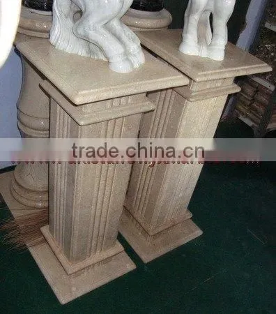 CUSTOM DESIGN VERONA BEIGE MARBLE PEDESTALS photo-3