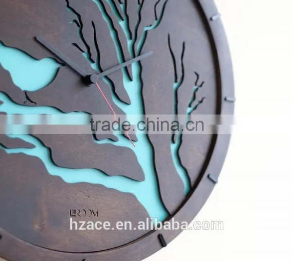 Modern Wall Clock Bird, Wall Clock Large, Wooden Clock, Wood Decor, Handmade Wall Clock, Animal Clock, Plywood Wall Clock, Uniqu photo-2