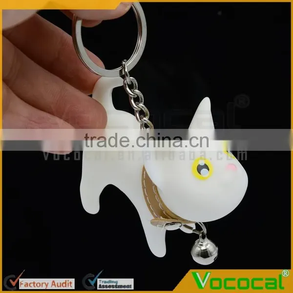 Vinyl Cat Doll Pendant Metal Stainless Steel Key Ring Keychain photo-5