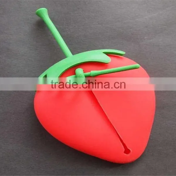 New Design Strawberry Silicone Key and Coin Bag Key Holder Promotion Gift photo-2