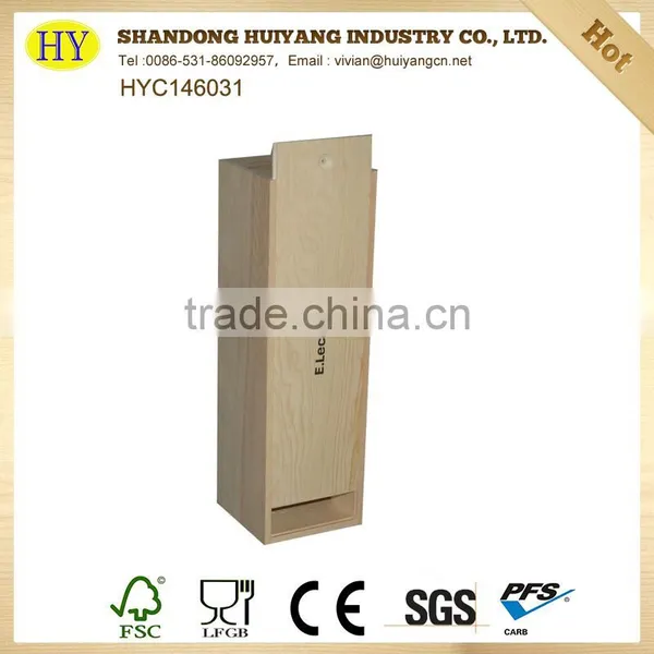 Unfinished Natural Gift Packaging Wood Wine Box photo-5