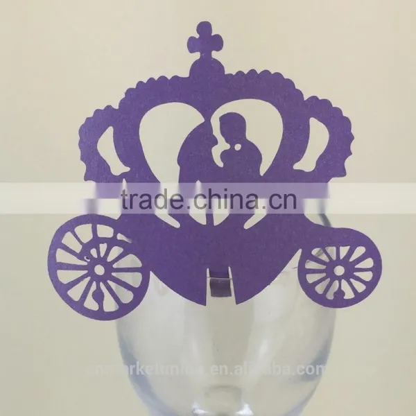 Party Favors Supplier Wine Glass Card Laser Cut Wedding Place Card photo-5