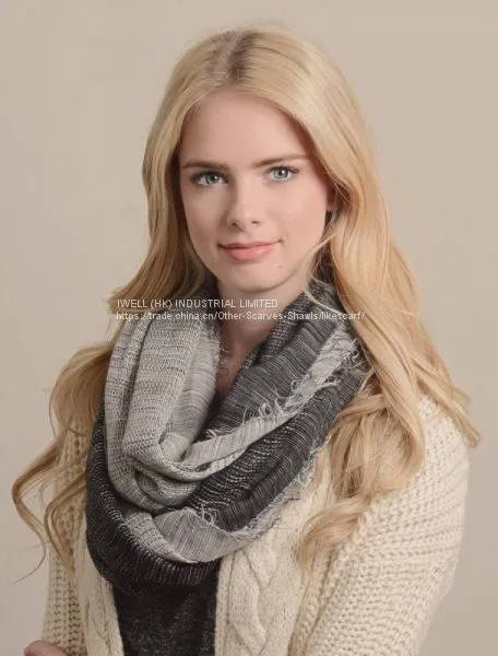 Soft Lightweight Spring Autumn Infinity Loop Circle Scarf Factory photo-2