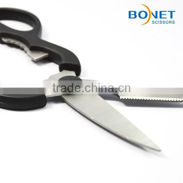 S53014 8" Useful Black Handle Ideal Kitchen Scissors photo-5