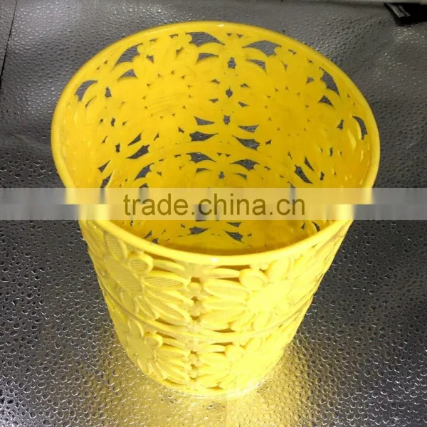 Decorative Flower Pattern Trash Can photo-5
