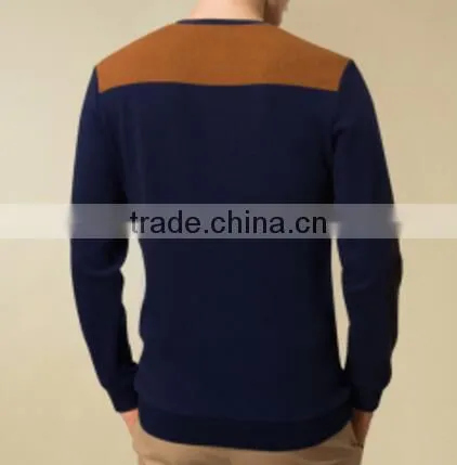 100% Polyester Cotton Material Adults Plain Men's T Shirt/V Collar Long Sleeved T Shirt photo-2