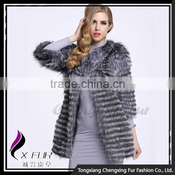 CX-G-A-40B Lastest Design New Fashion Woman Winter Silver Fox Fur Clothes photo-2